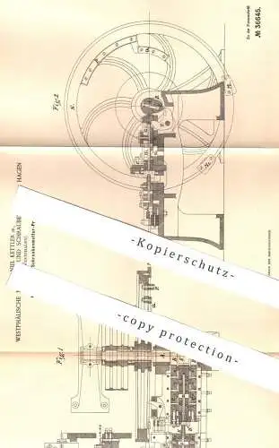 original Patent - Daniel Kettler , Westfälische Muttern- & Schraubenfabrik , Hagen , 1885 , Schraubenmutter - Presse