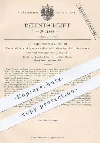 original Patent - Konrad Trobach , Berlin  1882 , Feststellvorrichtung am Schlittschuh | Schuhe , Schuhe , Schlittschuhe