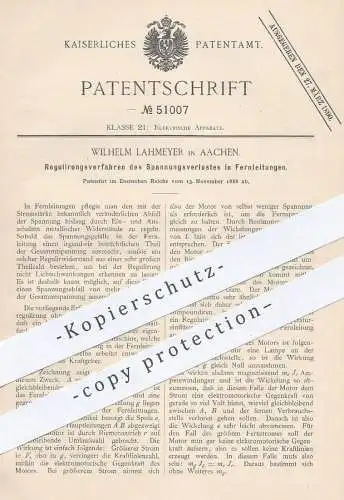 original Patent - Wilhelm Lahmeyer , Aachen , 1888 , Regulierung der Spannung in Stromleitungen | Strom , Elektriker !!