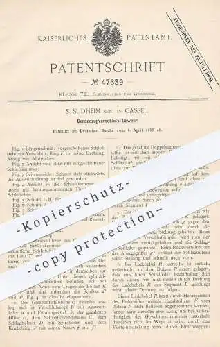 original Patent - S. Sudheim , Kassel , 1888 , Geradezugverschluss - Gewehr | Gewehr , Pistole , Waffe , Revolver !!