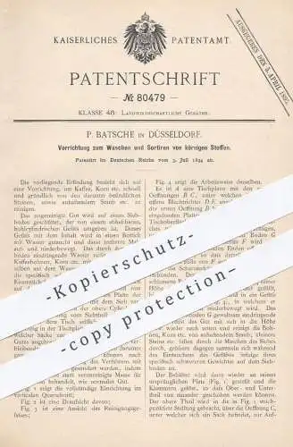 original Patent - P. Batsche , Düsseldorf , 1894 , Waschen u. Sortieren von Kaffe , Korn | Landwirtschaft , Bauer !!