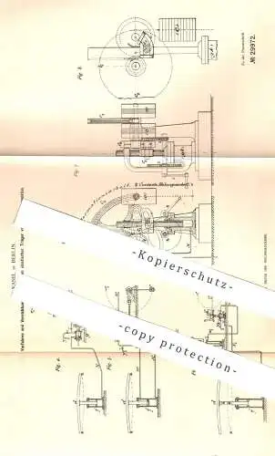 original Patent - H. Vasel , Berlin , 1884 , Abheben elastischer Träger von ihren Stützpunkten | Hebezeug , Aufzug !!!