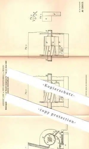 original Patent - August Lins , Berlin / Lichtenberg , 1902 , Schubradgehäuse | Schubsäerad , Gehäuse | Saat , Säen !!