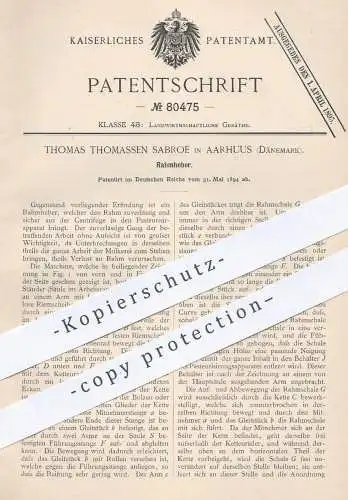 original Patent - Thomas Thomassen Sabroe , Aarhuus , Dänemark , 1894 , Rahmheber | Milch , Molkerei , Rahm , Landwirt