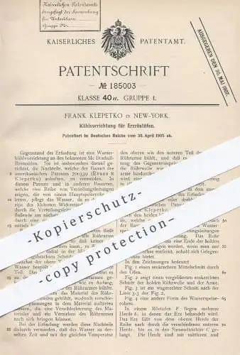 original Patent - Frank Klepetko , New York , 1905 , Kühlung für Erzröstöfen | Erz - Röstofen | Ofen Öfen | Mc Douball !