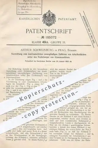 original Patent - Arthur Schweinburg , Prag / Böhmen , 1906 , Pressstempel an Stanzmaschinen | Stanzen , Pressen , Druck