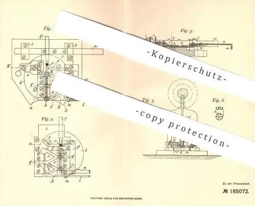 original Patent - Arthur Schweinburg , Prag / Böhmen , 1906 , Pressstempel an Stanzmaschinen | Stanzen , Pressen , Druck