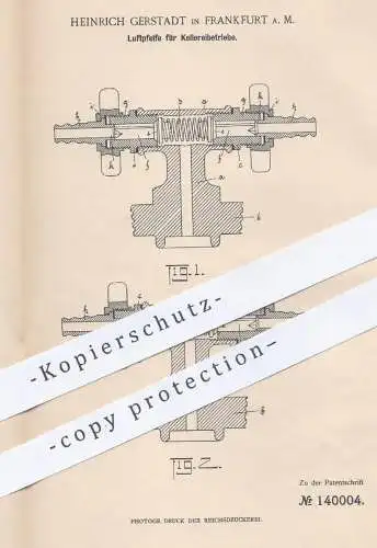 original Patent - Heinrich Gerstadt , Frankfurt Main 1901 , Luftpfeife z. Abfüllen von Bier , Wein | Brauerei , Kellerei