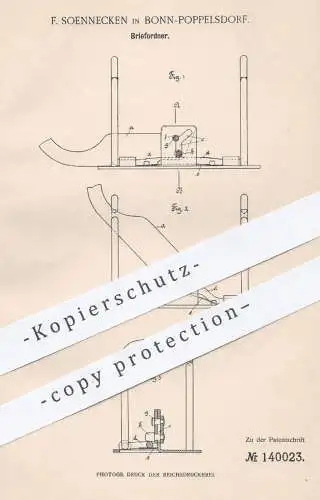 original Patent - F. Soennecken , Bonn / Poppelsdorf , 1902 , Briefordner | Ordner , Aktenordner , Büro , Brief , Papier