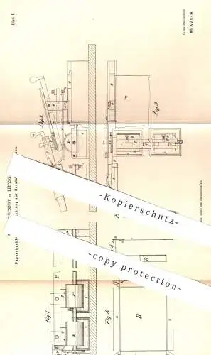 original Patent - Bruno Rückert , Leipzig , 1886 , Pappschachtel | Schachtel , Pappe , Karton , Papier , Buchbinder !!!