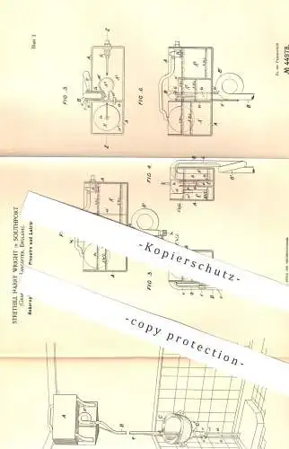 original Patent - Strethill Harry Wright , Southport , Lancaster , England , 1887 , Spülung für Pissoir , Latrine , WC !