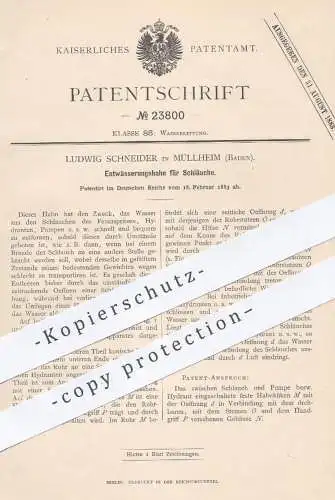 original Patent - Ludwig Schneider , Müllheim  1883 , Entwässerungshahn für Schläuche | Wasserhahn , Schlauch , Klempner