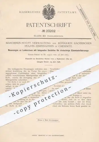 original Patent - Maschinen Haupt Verw. der königlich sächsischen Staats - Eisenbahnen Chemnitz | Lenkachse | Eisenbahn