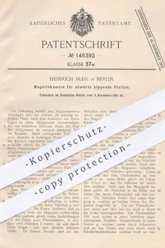 original Patent - Heinrich Bleil , Berlin , 1901 , Magazinkamera | Fotokamera , Kamera , Fotograf , Foto , Fotografieren