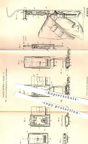 original Patent - Gustav Eisfeld , Halle / Saale , 1887 , verschließbarer Kleiderhaken | Garderobe , Kleider - Haken !!