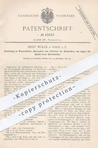 original Patent - Ernst Wolck , Halle , 1887 , Wasserpfosten , Hydrant | Wasser - Standrohr , Wasserleitung , Hydranten