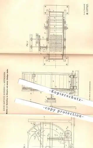 original Patent - Louis Baptiste Donkers , Antwerpen , 1901 , Bearbeitung von Margarine u. Fett | Butter , Walze !!