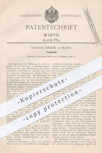 original Patent - Richard Fiedler , Berlin , 1902 , Turngerät | Turnen , Turner , Sport , Sportgerät , Sportler !!