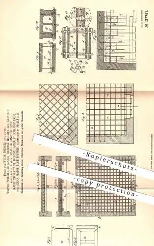 original Patent - W. Bremer , Friederike M. Th. Bremer geb. Grothe , 1900 , Deckenstein für Steindecke | Stein , Ziegel