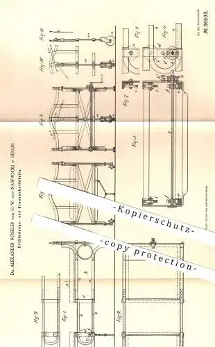 original Patent - Dr. Alexander Röseler , G. W. v. Nawrocki , Berlin , 1885 , Krankenbett | Medizin , Arzt , Krankenhaus