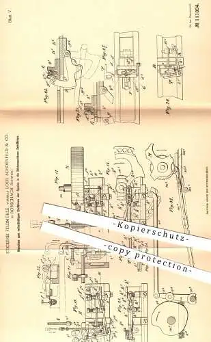 original Patent - Stickerei Feldmühle | Loeb , Schoenfeld & Co. , Rohrschach , Schweiz , 1898 , Spulen der Stickmaschine