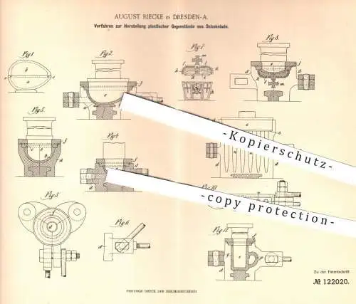 original Patent - August Riecke , Dresden , 1900 , Herst. von Schokoladen - Hohlkörper | Schokolade , Pralinen , Kakao