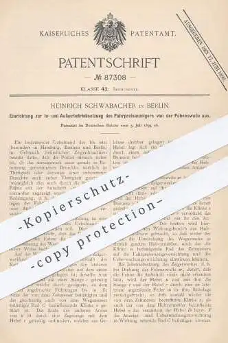 original Patent - Heinrich Schwabacher , Berlin , 1894 , Fahrpreisanzeiger an Droschke | Pferdekutsche , Kutsche , Wagen