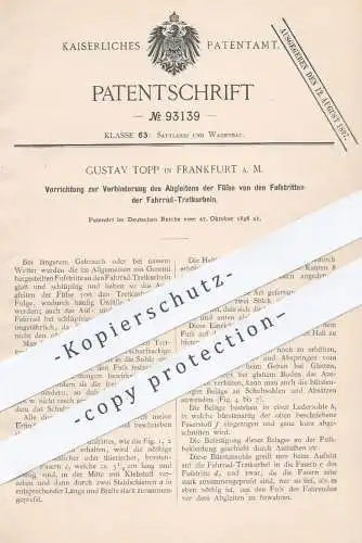 original Patent - Gustav Topp , Frankfurt / Main  1896 , Fußpedal am Fahrrad | Pedal , Tretkurbel , Fahrräder , Fußtritt