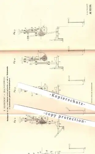 original Patent - E. Hermsdorf , Braunschweig , 1896 , Blockapparat mit Drucktastensperre | Stellwerk , Eisenbahn !!