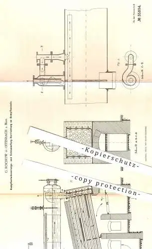 original Patent - G. Rochow , Offenbach / Main , 1885 , Dampfkessel mit Dampfentwässerung | Dampfmaschine !!