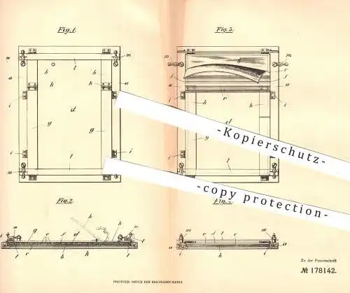 original Patent - Ludwig Renkel , Stuttgart , 1904 , Lichtpausrahmen an Glasscheibe | Rollo , Lichtpausapparat !!!