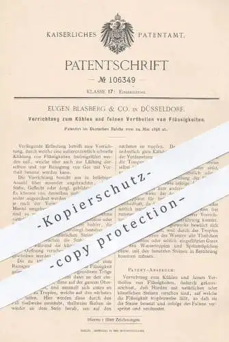 original Patent - Eugen Blasberg & Co. , Düsseldorf , 1898 , Kühlen u. Verteilen von Flüssigkeiten | Eis , Kühlung !!