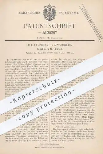 original Patent - Otto Gensch , Magdeburg , 1886 , Schuhwerk für Mälzer | Schuhe , Schuster , Mälzerei , Malz , Stiefel