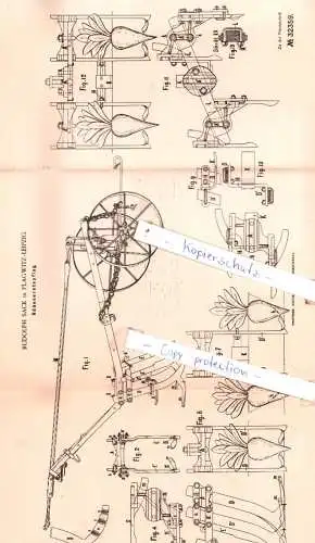 original Patent - Rudolph Sack in Plagwitz-Leipzig , 1884 , Rübenerntepflug !!!