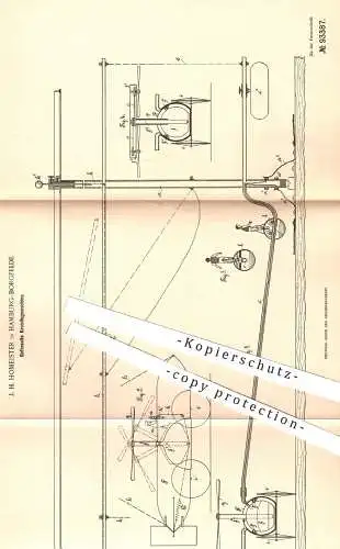 original Patent - J. H. Homeister , Hamburg / Borgfelde , 1896 , Gefesselte Kreisflugmaschine | Flugmaschine , Flieger !