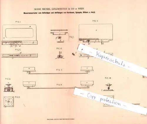 original Patent - Moise Michel Goldenstein & Co. in Wien , 1880 , Hochbauwesen !!!