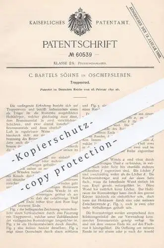 original Patent - C. Bartels Söhne , Oschersleben , 1891 , Treppenrost | Rost , Ofenrost , Ofen , Öfen , Ofenbauer !!