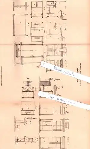 original Patent - Richard Bithorn in Berlin , 1879 , Verstellbares Schreibpult !!!