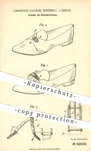 original Patent - Ch. Chaskel Eisenberg , Berlin , 1894 , Schnalle mit Kniehebelwirkung | Schuhe , Schuhwerk , Schuster