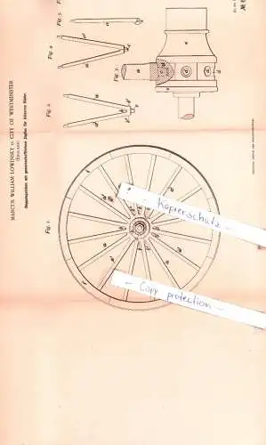 original Patent -  Marcus William Lowinsky in City of Westminster , England , 1892 , Sattlerei und Wagenbau !!!