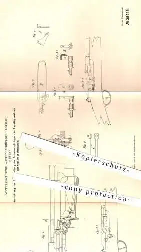 original Patent - Österreichische Waffenfabriks-Gesellschaft , Steyr , 1883 , Repetiergewehr | Waffen , Militär , Gewehr