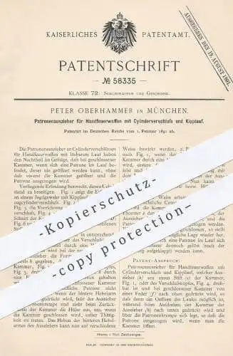 original Patent - Peter Oberhammer , München , 1891 , Patronenauszieher für Handfeuerwaffen | Waffen , Militär , Gewehr