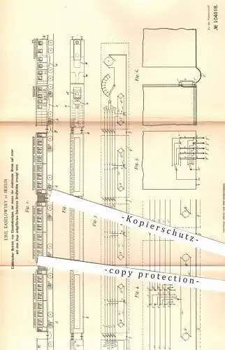 original Patent - Emil Kaselowsky , Berlin , 1898 , Elektrischer Betrieb von Eisenbahnen | Eisenbahn , Strom , Elektrik