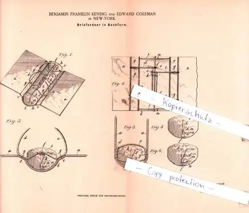 original Patent - B. F. Kendig und E. Coleman in New-York , 1899 ,  Briefordner in Buchform !!!