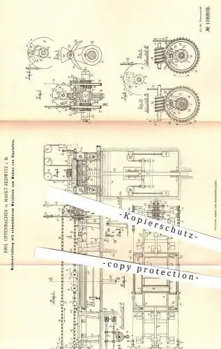 original Patent - Emil Offenbacher , Markt Redwitz , 1899 , Walztisch zum Walzen von Glastafeln | Glas , Glaserei !!!