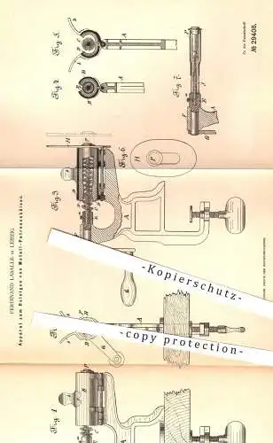 original Patent - Ferdinand Lasalle , Leipzig 1884 , Reinigen von Patronenhülsen aus Metall | Patronen , Waffen , Gewehr