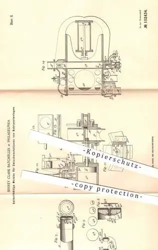 original Patent - Birney Clark Batcheller in Philadelphia , USA , 1897 , Weiche für Stationen der Rohrpost | Post !!!