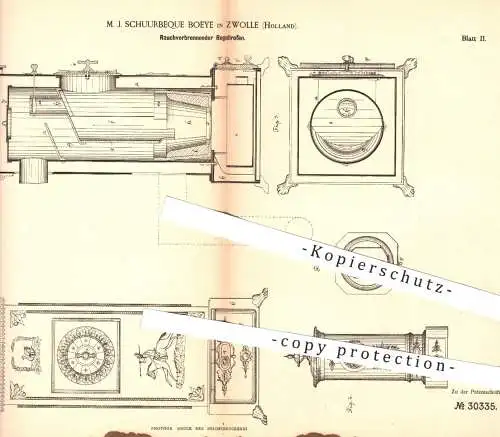 original Patent - M. J. Schuurbeque Boeye , Zwolle Holland , 1884 , Regulierofen | Ofen , Öfen , Ofenbauer , Regulierung