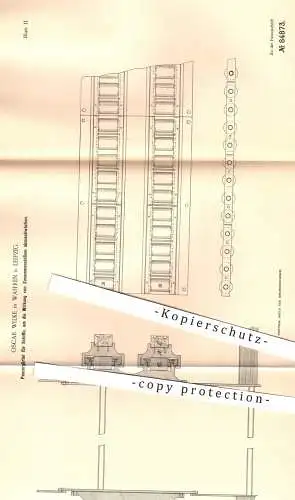 original Patent - Oscar Wilke , Wahren / Leipzig , 1895 , Panzergürtel für Schiffe | Schiff , Schiffbau , Panzer , Walze