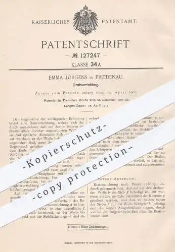 original Patent - Emma Jürgens , Berlin Friedenau , 1900 , Bratvorrichtung , Grill | Braten , Kochen , Grillen , Koch !!